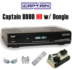 CAPTAIN 8000 HDTV FTA Satellite Receiver With Internet Dongle
